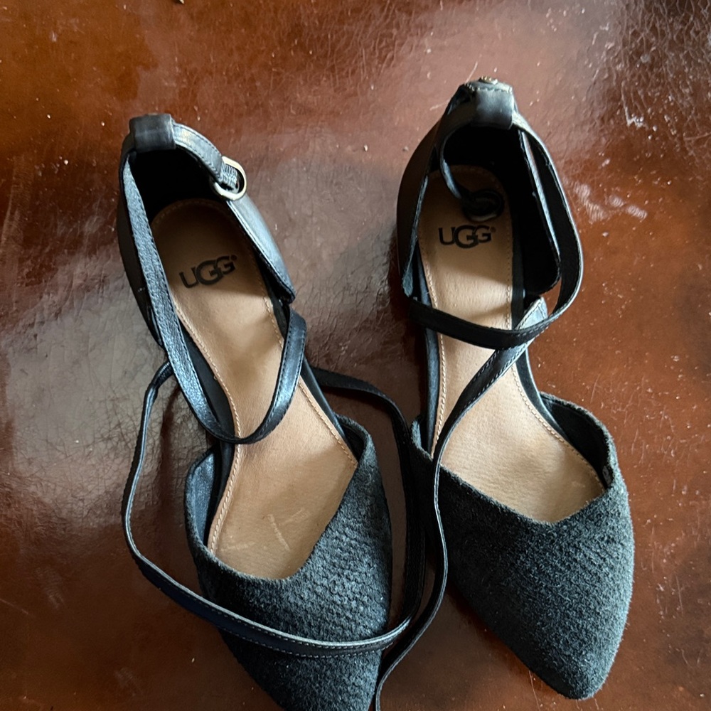 UGG Women's Black Flats with Straps